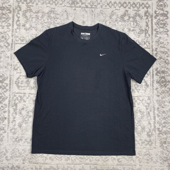 Nike Sports Tee Fit Dry Men’s Black Short Sleeve Tee Embroidered Shirt Size XL - Picture 1 of 5